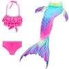 3 Sztuk 2019 Nowe Dzieci Mermaid Ogony z Monofin Dzieci Dziewczyny Kostiumy Pływanie Mermaid Tail Mermaid Swimsuit Flipper for Girls