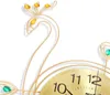 Grande 3D Ouro Diamante Pavão ilent Moderno Relógio de Parede Relógio de Metal para Casa Decoração de Sala de Estar Relógios DIY Artesanato Enfeites Presente 273H