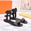 (Box Dust Bag) Designer Luxury Sandals Print Leather Nomad Sandal Non-Slip Gladiator Outsole Flat Designer Rubber Sandal Patent Calf Leather