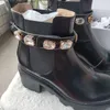 클래식 유럽 스타일의 로마 신발, Ladies'Shoes, 마틴 부츠, 오토바이 부츠, 섹시 부츠 크리스탈 장식 낮은 굽의 고무 밑면