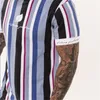 2019 neue Herren Sommer Gestreiften t-shirt Turnhallen kurzarm T-shirt Lässige Mode Hip hop Tees Bodybuilding Schlank Jogger tops Shirts