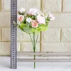 Fake Western Rose (5 stammar / gäng) 11.42 "Längdsimulering Rosor Plast tillbehör till hembröllop dekorativa konstgjorda blommor