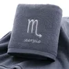 Toalla de la constelación de algodón al por mayor 140g gramo gruesa toalla de cara lisa 3575 cm logotipo personalizado