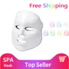 7 couleurs Led visage coréen Photon Therapy masque facial machine luminothérapie acné Masque cou Masque de beauté Led