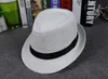 2019 Mode Mannen Dames Straw Hoeden Zachte Fedora Panama Hoeden Outdoor Stingy Brim Caps 8 Kleuren