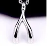 Fashion-Silver Plated Wishbone Wisiorek Naszyjnik Designer Biżuteria Marki Kobieta Link Clavicle Wisiorek Łańcuch Charms Przyjaźń Biżuteria