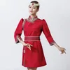 女性の伝統的な衣装モンゴルローブ唐スーツスタンドスタンド襟エスニック服アジアエレガントなドレスオリエンタルアパレル