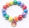 INS 12 stili per bambini Braccialetto di gioielli Perline colorate Cuore di sirena Bracciale con ciondoli a forma di cerchio Bracciale principessa di design carino per regalo di gioielli per ragazza