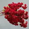 Falso haste longa Blossom (4 caules / peça) Simulação Criptografar das flores de cerejeira para o casamento em Exposição decorativa Flores artificiais