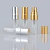 3 ml reizen navulbare glas parfumfles met UV-spuit cosmetische pomp spray verstuiver zilver zwart goud cap 100