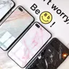 Marmorglasfodral för iPhone 14 13 12 11 Pro XS Max XR X 8 7 6S 6 Plus Fashion Tempered Glass Coque Back Cover