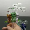 Pipa para fumar Mini cachimba bongs de vidrio Forma de metal colorido Venta caliente Belleza de color medio Vidrio largo Olla curvada Olla curvada