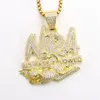 Hip Hop Letter Ketting GEEN RATTEN TOEGELATEN Hanger Iced Out Full Zircon Mens Bling Sieraden Gift