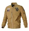 Atacado roupas masculinas de grife primavera e outono jaquetas voadoras masculinas finas bordadas casacos militares jaquetas de beisebol de algodão puro