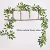 4 pièces/lot 2M artificielle glycine fleur chaîne suspendue plante vigne enroulement haricot fleur rotin mariage fond décor à la maison rotin