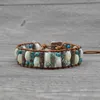 10pcs Beach Charm Bracelet Adjustable Shell Beads Summer Bracelets Handmade Round Tube Sea Sediment Jasper Gemstone Beaded Leather Bracelet