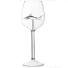 Wholesa красного вино очки - Lead Free Titanium Хрусталь Elegance Оригинальная акула красного вина стекла с Акулой Внутри Лонгом стеблей стеклянной посуды