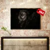 Black Lion Pictures Wall Decor Simple Art Animals HD Impression sur toile Peinture à l'huile - Prêt à accrocher - Encadré