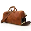 Men extra grandes Bag de cuero genuino Vintage Crazy Horse Leather Man Travel Duffel Real Cuero Luggage Bolsas de fin de semana K32060055