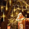 Meteorbelysning Pomelotree 540 Vattentät LED Meteor Dusch Regn Cascading Light för Bröllop Jul Nyår Party Tree Decoration