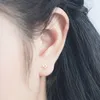 real 925 sterling silver cz stone paved tiny flower girl stud earrings with stamped s925 women gold mini wedding gift jewelry in China