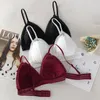 2019 French Triangle Cup Ring-free Bra New Sexy Deep V Lace Underwear