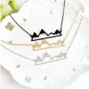 Designer de collier de montagne Minimaliste Top Pendentif Montagne Enneigée Randonnée En Plein Air Voyage Bijoux Escalade Cadeaux 3 Couleurs Chaînes Colliers