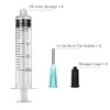 Set di siringhe da 20 ml/cc, ago a punta smussata 14G con tappi di conservazione, applicatore di colla in plastica Luer Lock, siringa di grado industriale