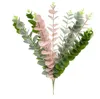 Eukaliptus pozostawia Sztuczne kwiaty Liście Tropikalne Roślin Biuro / Dom / Ślub Ogród Home Office Decor Fałszywy Zielony Liść