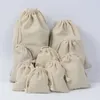 50Pcs Small Bag Natural Linen Pouch Drawstring Burlap Jute Sack With Drawstring Packaging Bag Jewelry Pouches206t