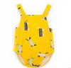 Baby Rompers Лето Комбинезоны Мальчик Suspender вскользь Onesies Мультфильм Комбинезоны Хлопок Bodysuits Детские конструктор лазания Одежда Костюмы Костюмы C6035