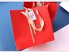 Paper Gift Bags with Ribbon and Thank You Card Candy Food Presents Packing Bag with Handles for Christmas Wedding
