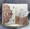 Nouveau Style Unique Découpé Au Laser Cartes D'invitations De Mariage Sliver Gold Glitter Personnalisé Fleur Creuse Carte D'invitation De Mariée Anniversaire Coing