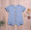 Baby rompers toddle sommar godis färg jumpsuit nyfödd fast knapp bodysuit pojkar klättra kläder spädbarn baby designer kläder 3-24m d6398