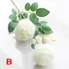 3 Köpfe künstliche Blumen Pfingstrosenstrauß Seidenblumen Brautstrauß Herbst lebendige gefälschte Rosenblumen für Hochzeit Home Party Dekor AL05