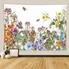 nature flower tapestry floral plant wall hanging decoration farmhouse dorm room decor large tenture mural