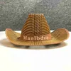 2019 Nueva moda Casual Sombrero de paja de verano con ala grande Gorra de vaquero occidental Gorra de playa para hombres Sombrero de bambú Sombrero para el sol