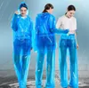 Split Disposable Raincoats PVC One-Time Poncho Ride Motorcycle Rain Coat Overalls Waterproof Rain Pants Suit Protective Cloth GGA3367-2