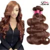 Färg 4 Malaysiska kroppsvåg hårbuntar Virgin Human Hair Weave Malaysian Body Wave Human Hair Extension