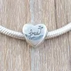 Andy Jewel 925 Sterling Silber Perlen Herz der Freiheit Charm Charms passend für europäische Pandora-Schmuckarmbänder Halskette 791967