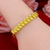 Womens Mens moda pulseira 18k ouro amarelo cheia de pulso cadeia de jóias sólido presente