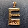 ヒップホップダイヤモンドの手紙eネックレスペンダントアイスアウトフルCZ 18Kゴールドメッキメンズブリンディングジュエリーギフト