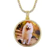 14k Icy Custom Photo Pendant Picture Engrave Letters Collana per la festa della mamma Amante Regalo speciale Catena da tennis in zircone