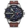 Vente chaude sport militaire hommes montres 50mm grand cadran doré en acier inoxydable mode montre hommes luxe montre-bracelet reloj de lujo