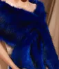 Plus Size Royal Blue Women Fur Shoulder Wrap Bridal Shawls Cape Faux Fur Wedding Shrug Party Evening Dress Coat Boleros In Stock p7941013