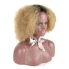 Синтетические парики Ailiade Черные смешанные блондинки короткие волосы Bob kinky Кудрявая длина плеч парик афроамериканский средняя точка