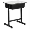 Free shipping Wholesales Practice Portable Adjustable Students Children Desk and Chairs Set Black