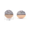 Fashion Joker Metal Stud Earrings Metal Chain Marble Accessories Triangle Stone Necklace Round Earrings Unisex