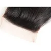 Перуанские необработанные человеческие волосы 3 пучки с 4х4 кружев