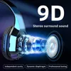 T5 trådlösa hörlurar Stöd TF -kort 35mm Jack LED -ljus Bluetooth -hörlurar 9D Stereo Earphones Music Headsets med MIC4312391